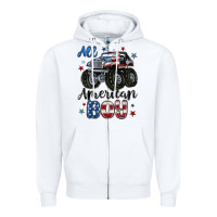 White all american boy Zipper Hoodie - MaliasSmallBusiness