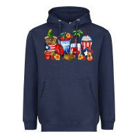 Navy puerto rico coffee cups Heavyweight Hoodie - Zillion Design Studio