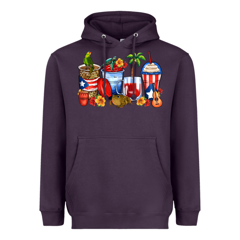 Puerto Rico Coffee Cups Heavyweight Hoodie by Zillion Design Studio | Teevron