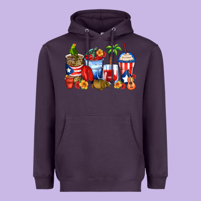 Puerto Rico Coffee Cups Heavyweight Hoodie Designed By Zillion Design Studio