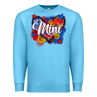 Ocean Blue American mini heart Premium Sweatshirt - Neo Western