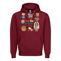 Burgundy tis the season Zipper Hoodie - MaliasSmallBusiness