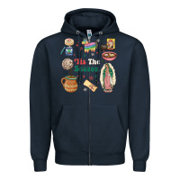 Navy tis the season Zipper Hoodie - MaliasSmallBusiness