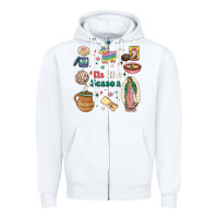 White tis the season Zipper Hoodie - MaliasSmallBusiness