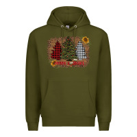 Army Green merry and bright with tree's Premium Hoodie - AdoDesignShop