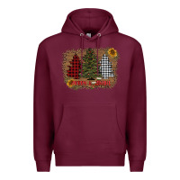 Burgundy merry and bright with tree's Premium Hoodie - AdoDesignShop