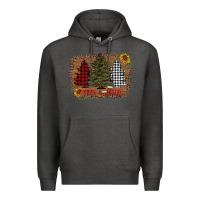 Charcoal Heather merry and bright with tree's Premium Hoodie - AdoDesignShop