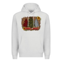 Dove Grey merry and bright with tree's Premium Hoodie - AdoDesignShop
