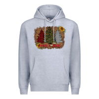 Heather Grey merry and bright with tree's Premium Hoodie - AdoDesignShop