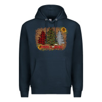 Navy merry and bright with tree's Premium Hoodie - AdoDesignShop