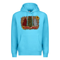 Ocean Blue merry and bright with tree's Premium Hoodie - AdoDesignShop