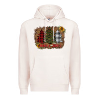 Pale Pink merry and bright with tree's Premium Hoodie - AdoDesignShop