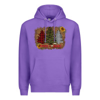 Purple merry and bright with tree's Premium Hoodie - AdoDesignShop
