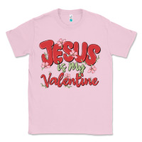 Bubblegum Pink jesus is my valentine Classic Tee - MaliasSmallBusiness