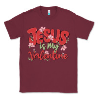 Burgundy jesus is my valentine Classic Tee - MaliasSmallBusiness