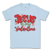 Dusty Blue jesus is my valentine Classic Tee - MaliasSmallBusiness