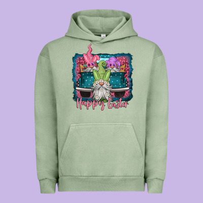 Happy Easter Gnomes Farm Truck Urban Hoodie Designed By Jasminsmagicworld