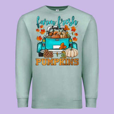 Farm Fresh Pumpkins Premium Sweatshirt Designed By Hra Design Shop
