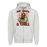 Dove Grey true crimes & chill Zipper Hoodie - MaliasSmallBusiness