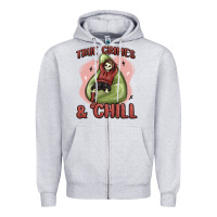 Heather Grey true crimes & chill Zipper Hoodie - MaliasSmallBusiness