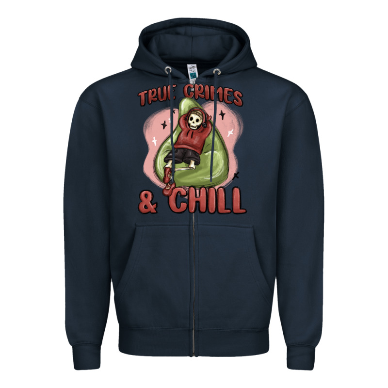 True Crimes & Chill Zipper Hoodie by MaliasSmallBusiness | Teevron