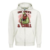 Oatmeal Heather true crimes & chill Zipper Hoodie - MaliasSmallBusiness