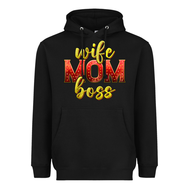 Wife Mom Boss Heavyweight Hoodie by texasbilliewilder | Teevron