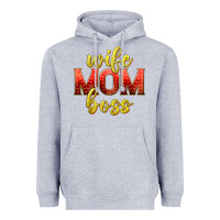 Heather Grey wife mom boss Heavyweight Hoodie - texasbilliewilder