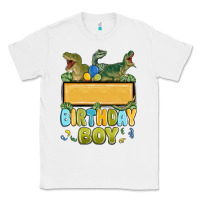 White customized dinosaur birthday boy Classic Tee - MaliasSmallBusiness