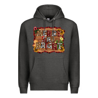 Charcoal Heather merry and bright Premium Hoodie - AdoDesignShop