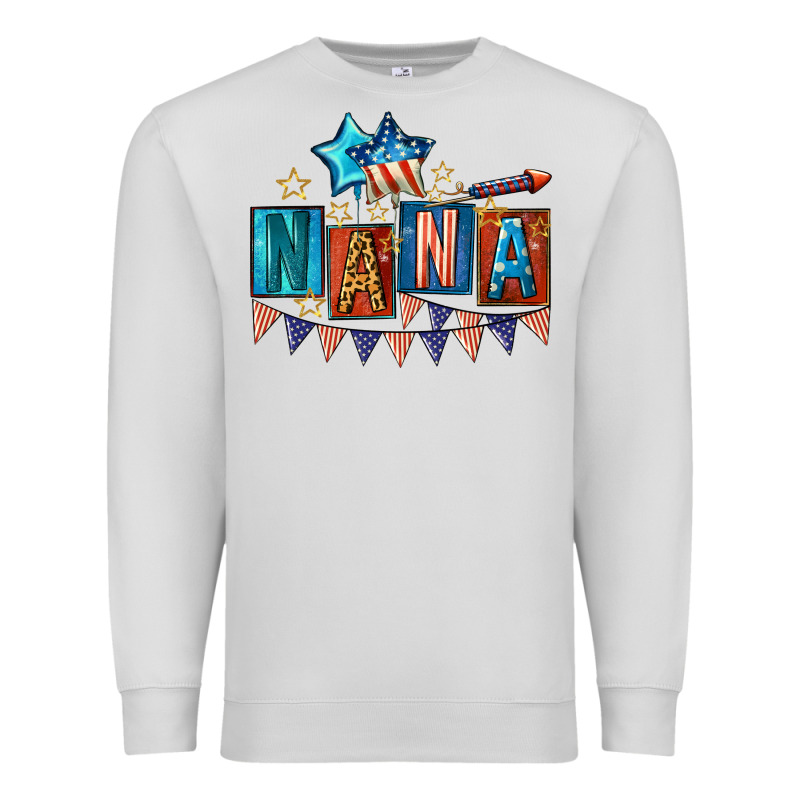 American Nana 4th Of July Premium Sweatshirt by CowGirlArtShop | Teevron