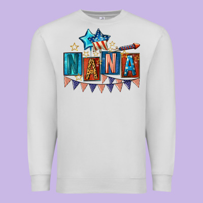 American Nana 4th Of July Premium Sweatshirt Designed By Cowgirlartshop