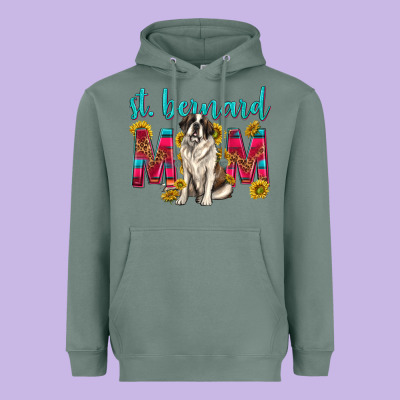Western St Bernard Mom Heavyweight Hoodie Designed By Texasbilliewilder