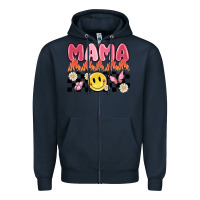 Navy mama Zipper Hoodie - MaliasSmallBusiness