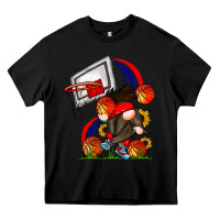 Black Basketball Gnome Heavy Core Tee - CowhideDigitalArt