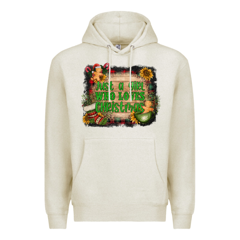 Just A Girl Who Loves Christmas Premium Hoodie by AdoDesignShop | Teevron