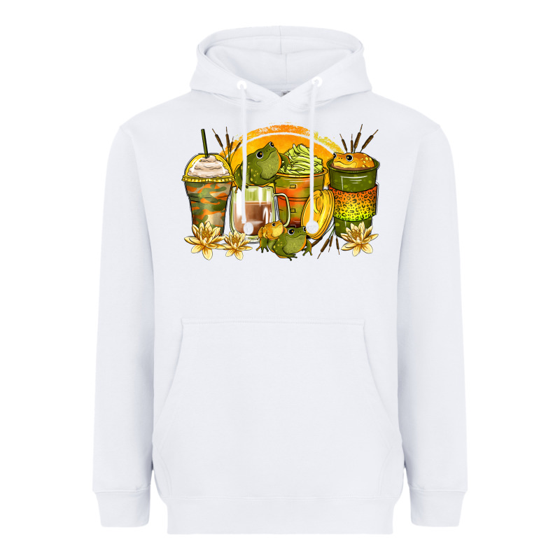Frog Coffee Cups Heavyweight Hoodie by Zillion Design Studio | Teevron