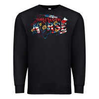 Black American Nurse 4th of July Premium Sweatshirt - CowGirlArtShop