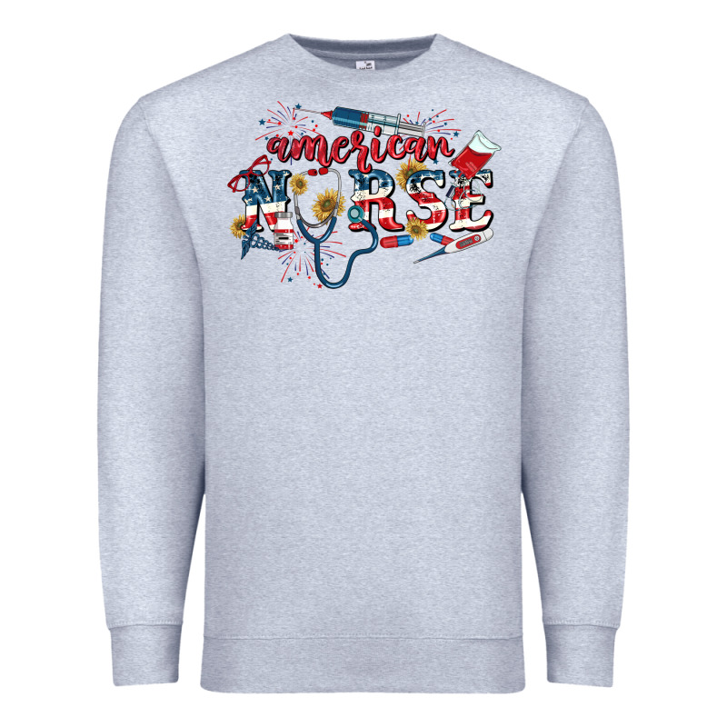 American Nurse 4th Of July Premium Sweatshirt by CowGirlArtShop | Teevron