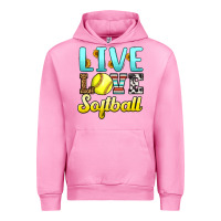 Fuchsia Pink live love softball Urban Hoodie - LillyAllenDesigns