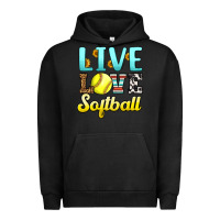 Pigment Black live love softball Urban Hoodie - LillyAllenDesigns