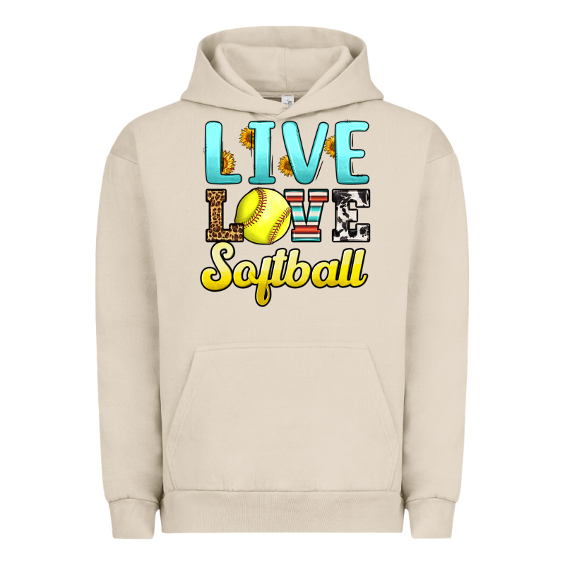 Live Love Softball Urban Hoodie by LillyAllenDesigns | Teevron