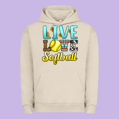 Live Love Softball Urban Hoodie Designed By Lillyallendesigns