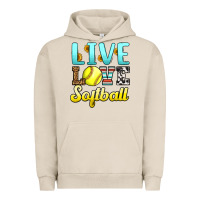 Pigment French Oak live love softball Urban Hoodie - LillyAllenDesigns
