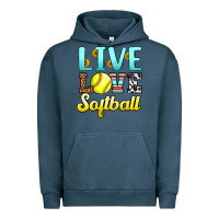 Pigment Midnight Navy live love softball Urban Hoodie - LillyAllenDesigns