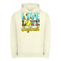 Pigment Pistachio live love softball Urban Hoodie - LillyAllenDesigns