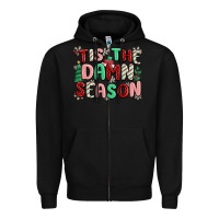 Black 'tis the damn season Zipper Hoodie - MaliasSmallBusiness