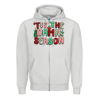Dove Grey 'tis the damn season Zipper Hoodie - MaliasSmallBusiness