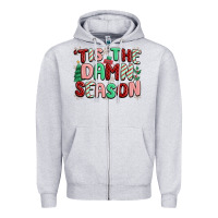 Heather Grey 'tis the damn season Zipper Hoodie - MaliasSmallBusiness