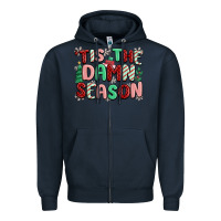 Navy 'tis the damn season Zipper Hoodie - MaliasSmallBusiness